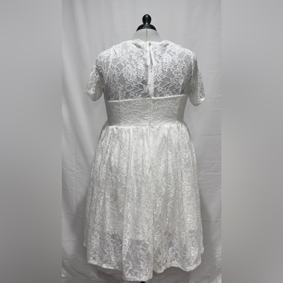 SOLD NWOT Plus Size Fit & Flare Lace White Dress SHEIN 2XL/16W Bridal Shower - Picture 10 of 16